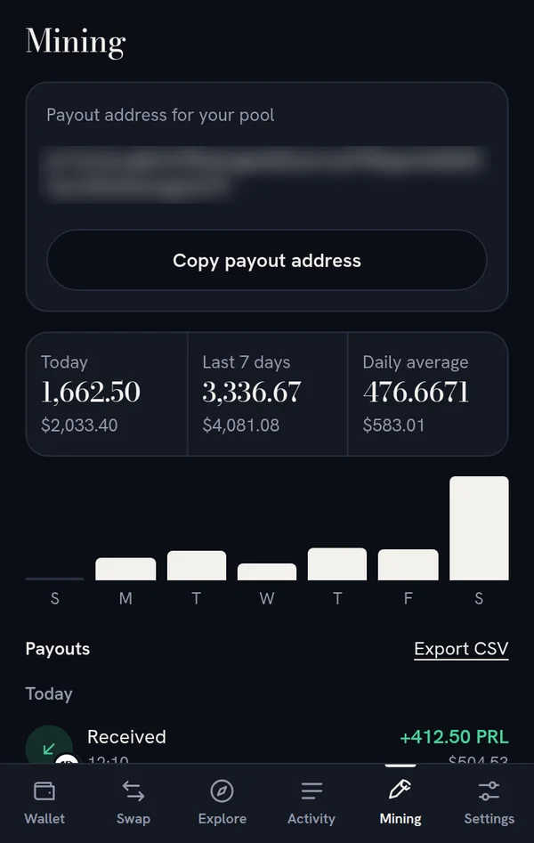 Keshi Mining screen